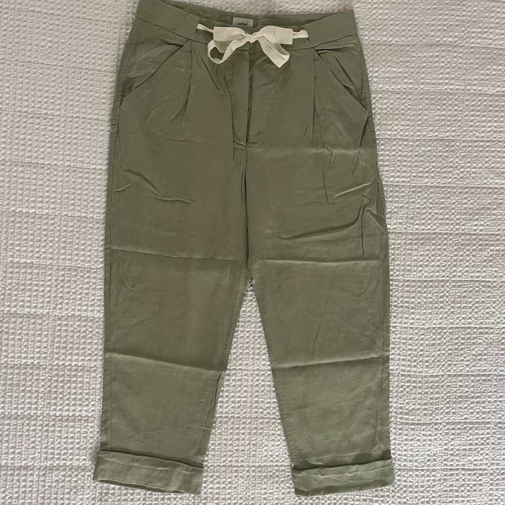 Aritzia Wilfred Sage Green Allant Linen Blend Pant